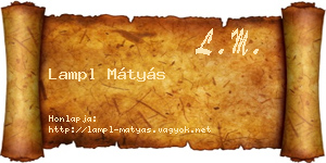 Lampl Mátyás névjegykártya